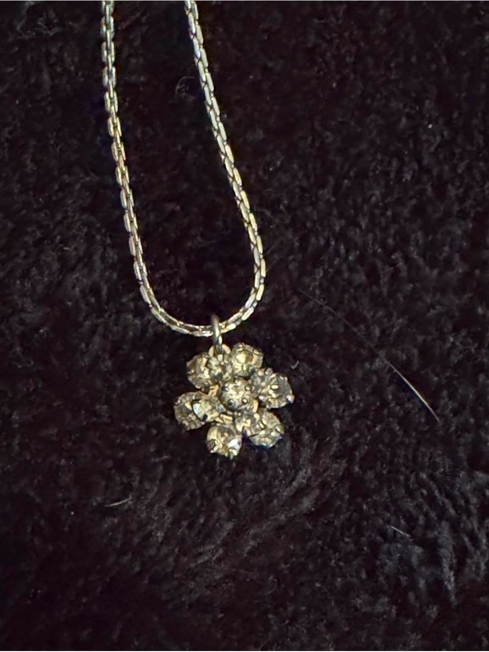 Silver Crystal Flower Pendant Necklace - Women Jewelry